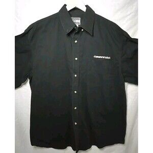 Team Hoyt USA Back Patch Mens Size 3XL Button Down Shirt Short Sleeve Black